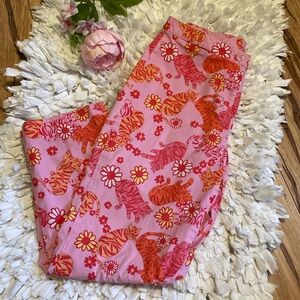 LILLY PULITZER Vintage White Label TANGO TIGERS Cropped Pants